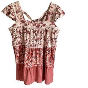 Absolutely Famous Cold Shoulder Top Tie in Back Women's Size Medium NEW